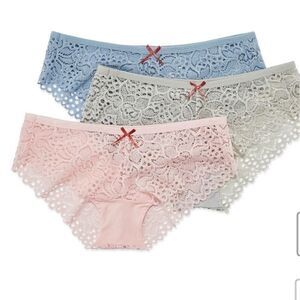cheeky eyelet panties 3 pack pastel